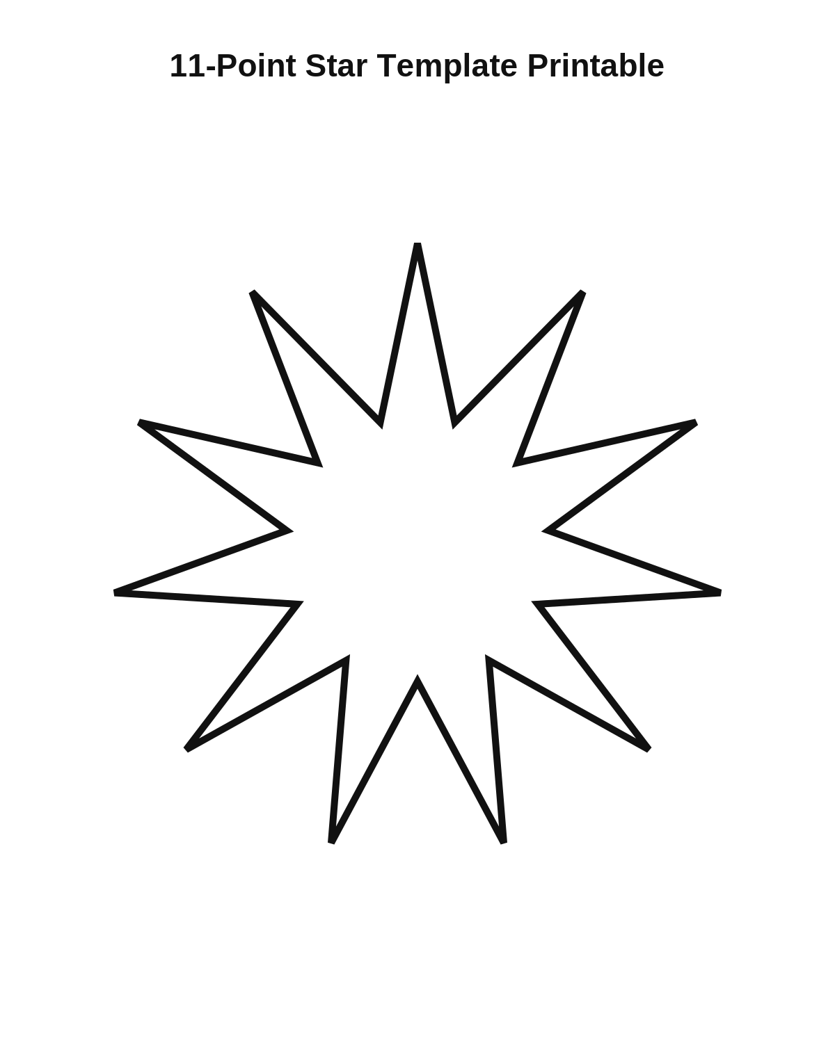 11-Point Star Template Printable