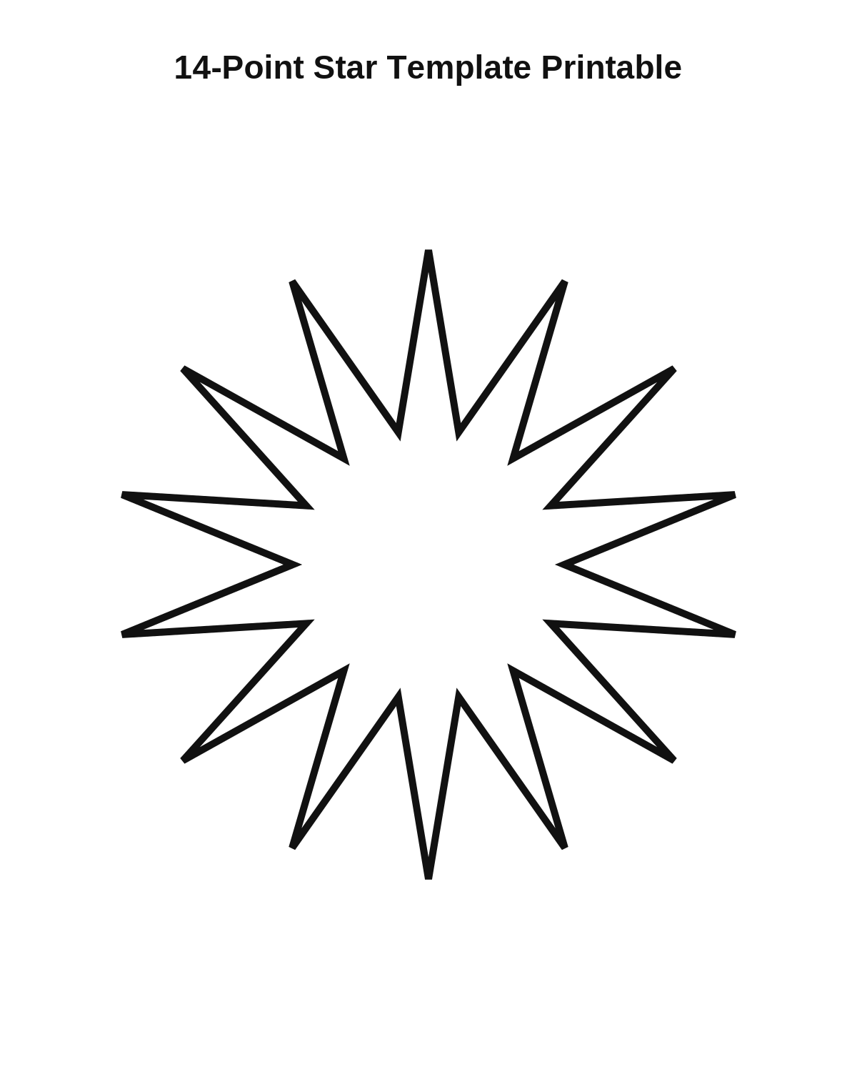 14-Point Star Template Printable