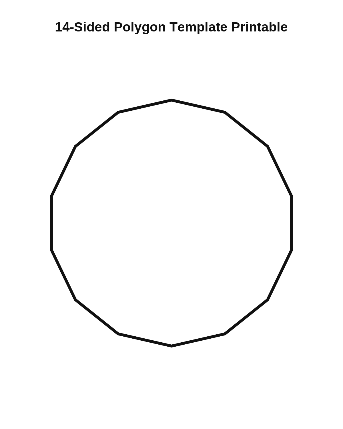 14-Sided Polygon Template Printable