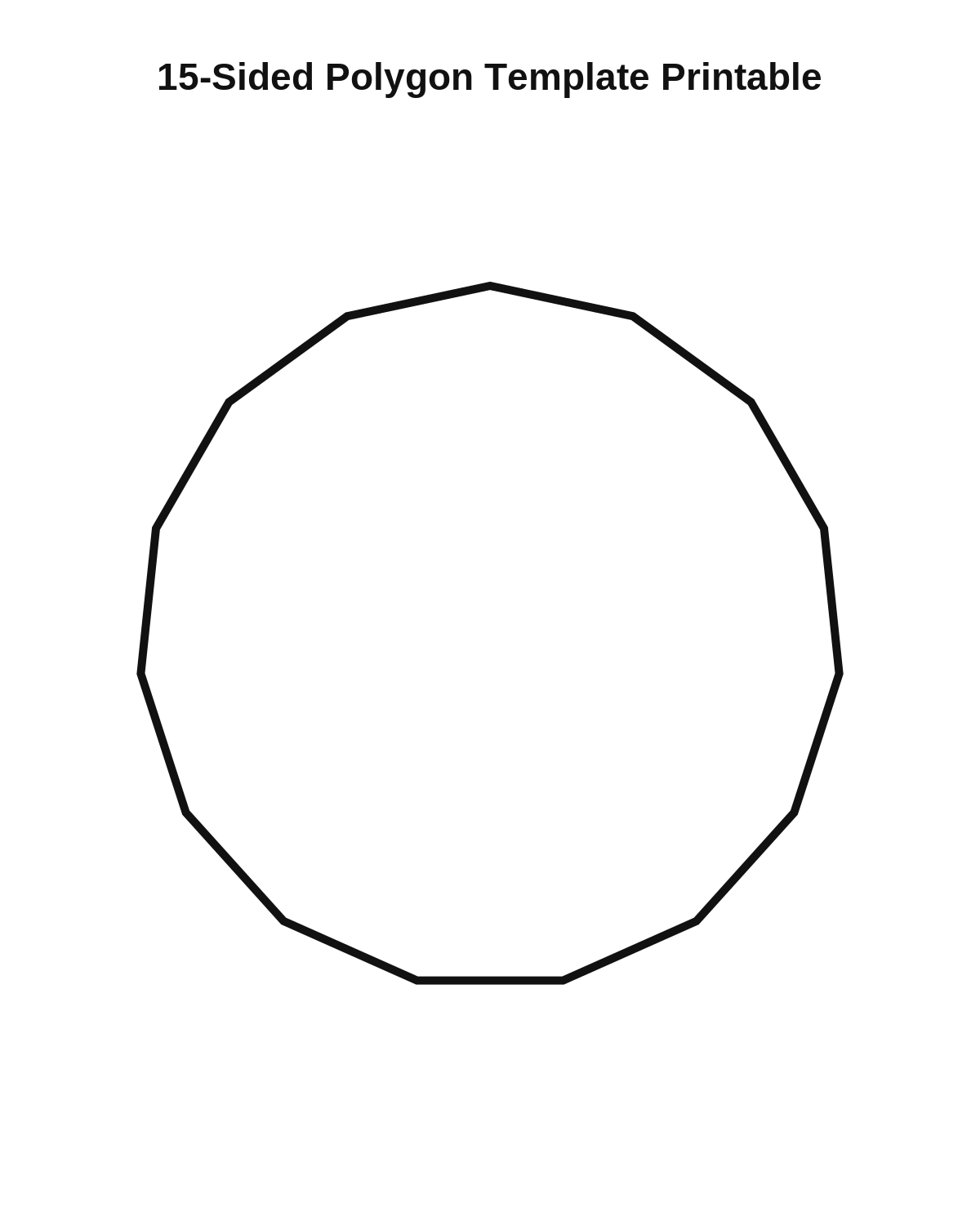 15-Sided Polygon Template Printable