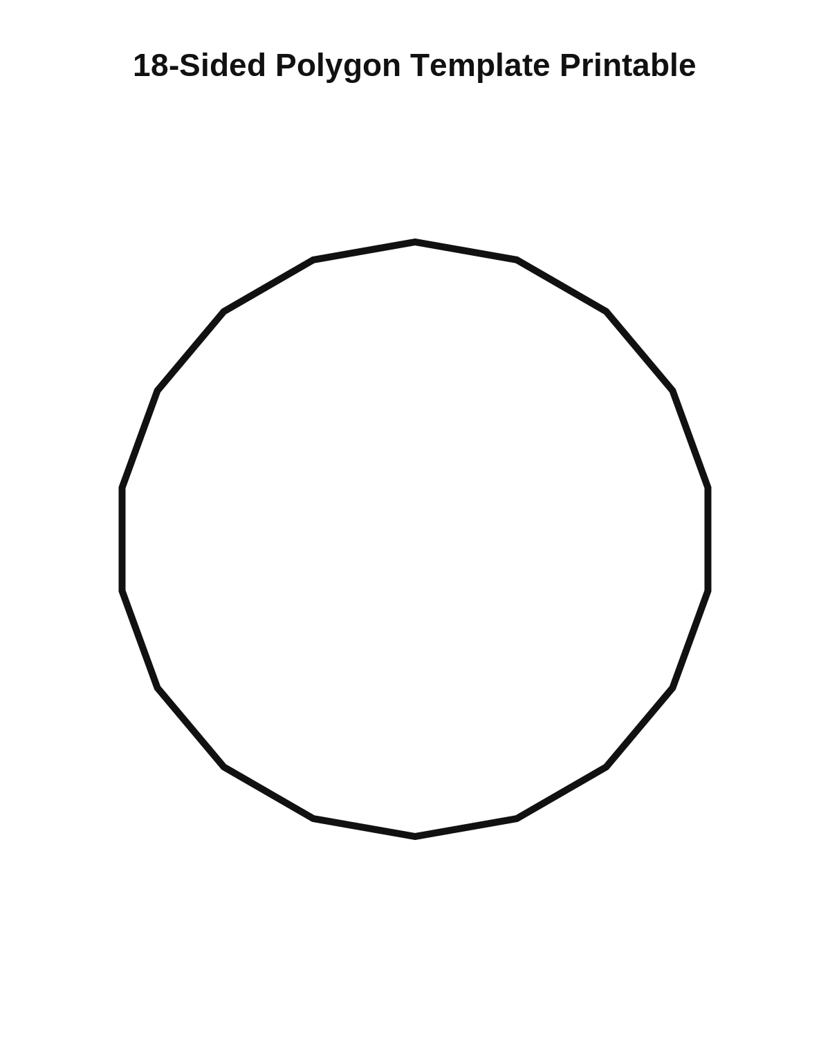 18-Sided Polygon Template Printable