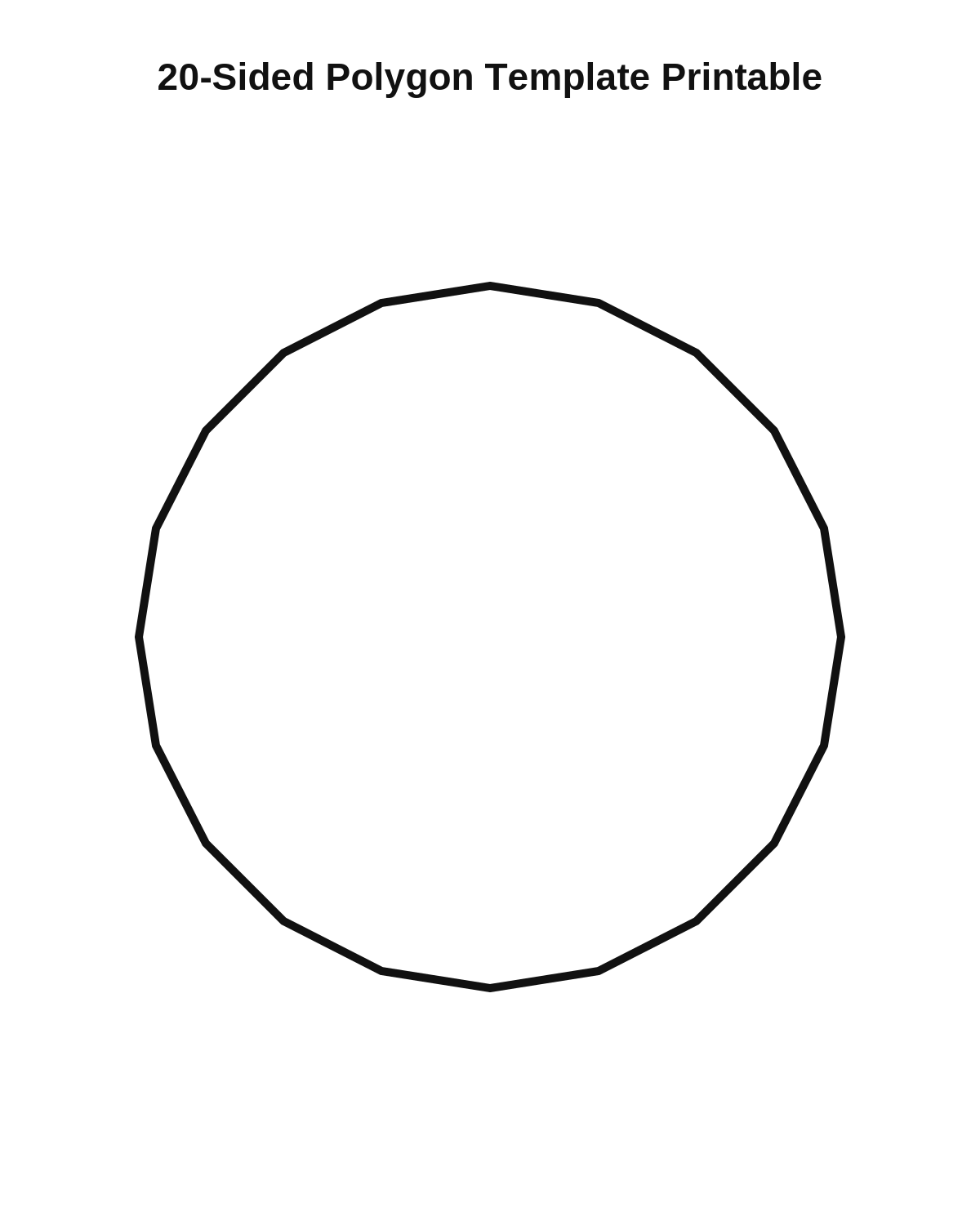 20-Sided Polygon Template Printable