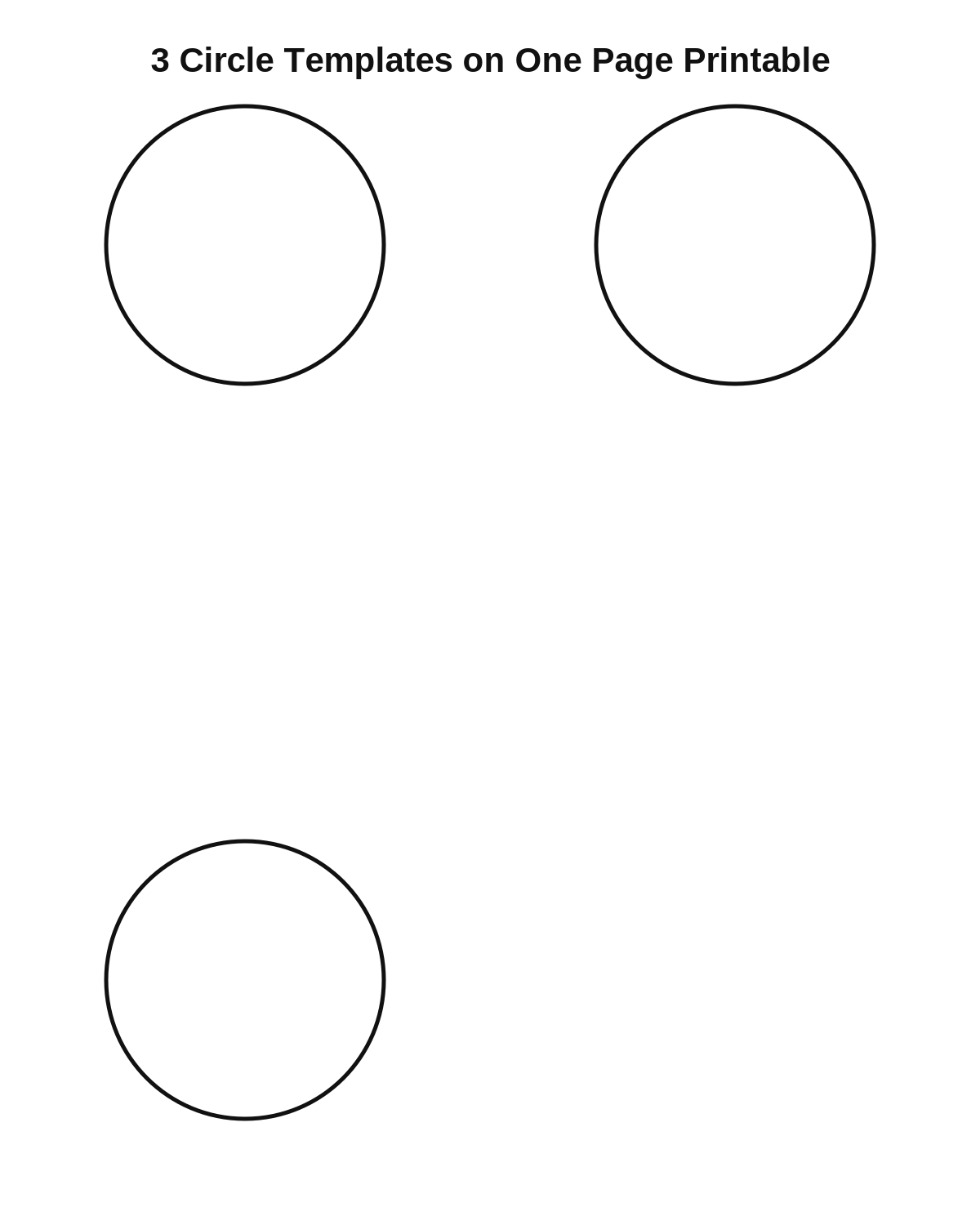 3 Circle Templates on One Page Printable