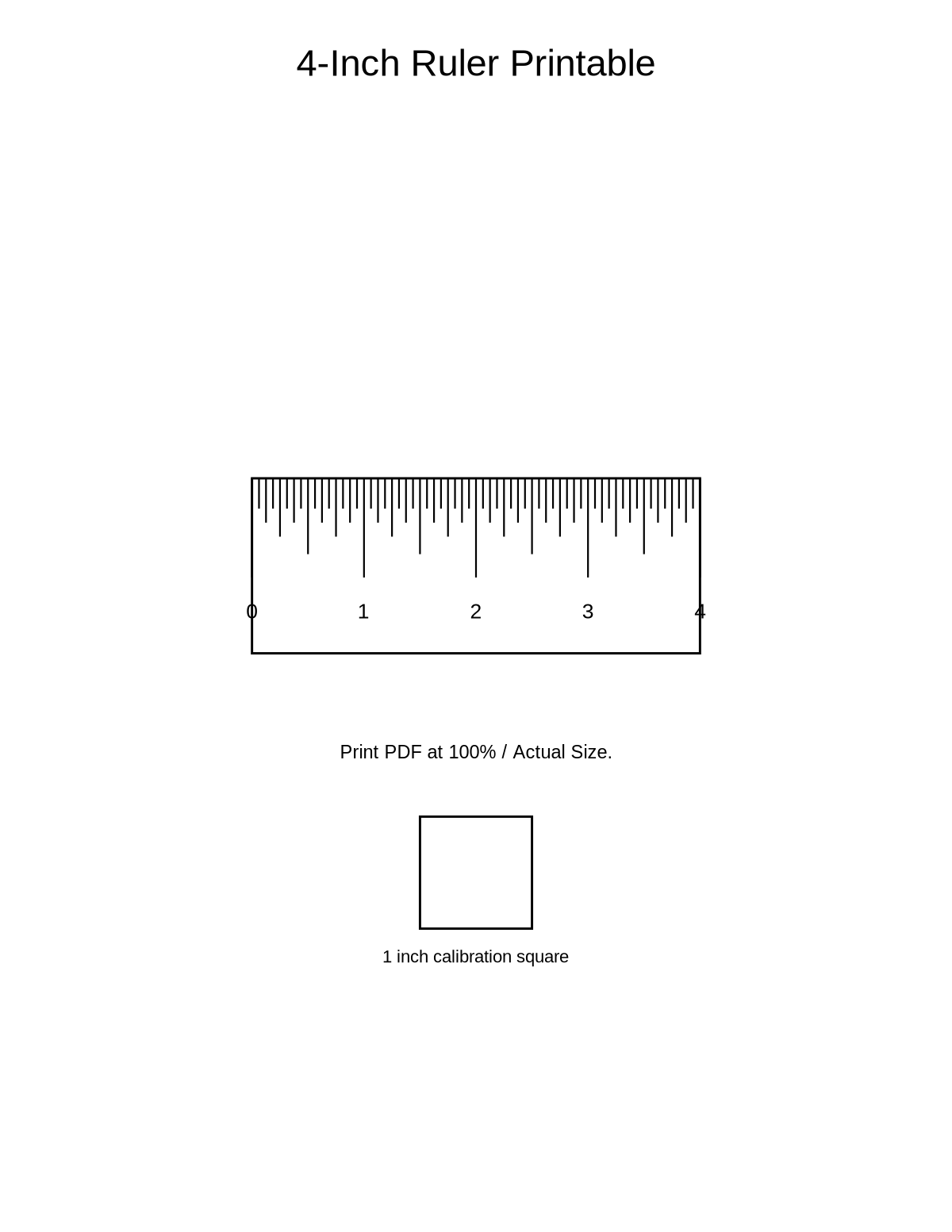 4-Inch Ruler Printable