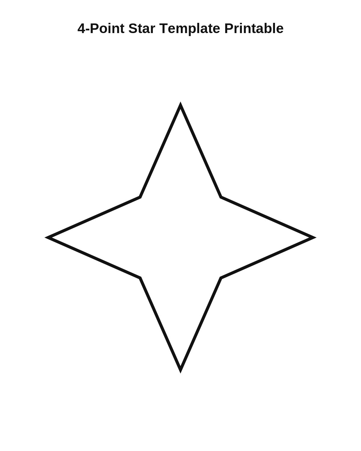 4-Point Star Template Printable