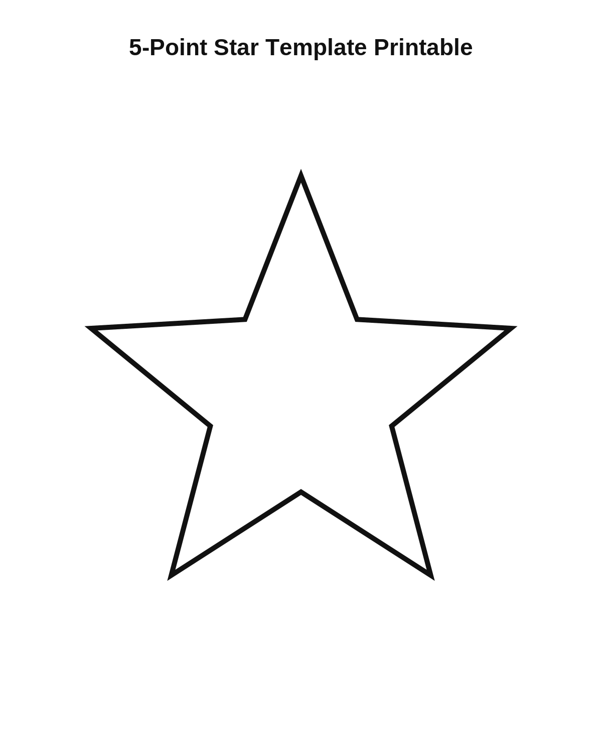 5-Point Star Template Printable