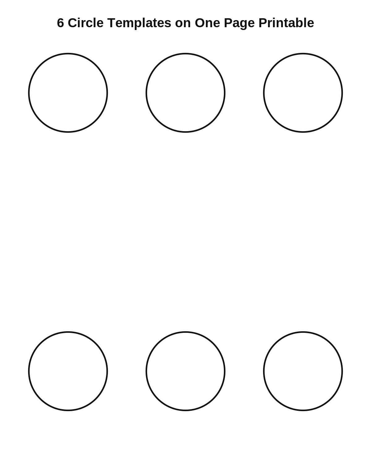 6 Circle Templates on One Page Printable