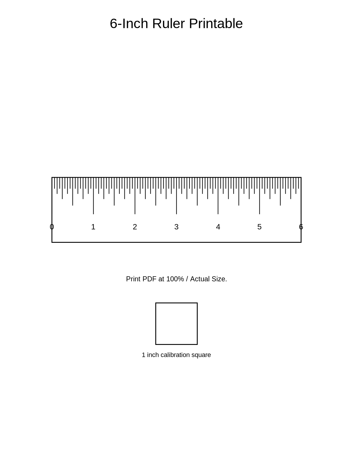 6-Inch Ruler Printable
