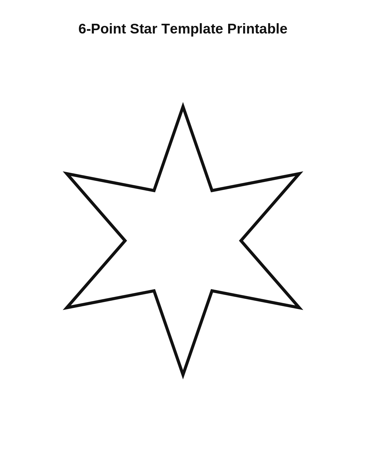 6-Point Star Template Printable