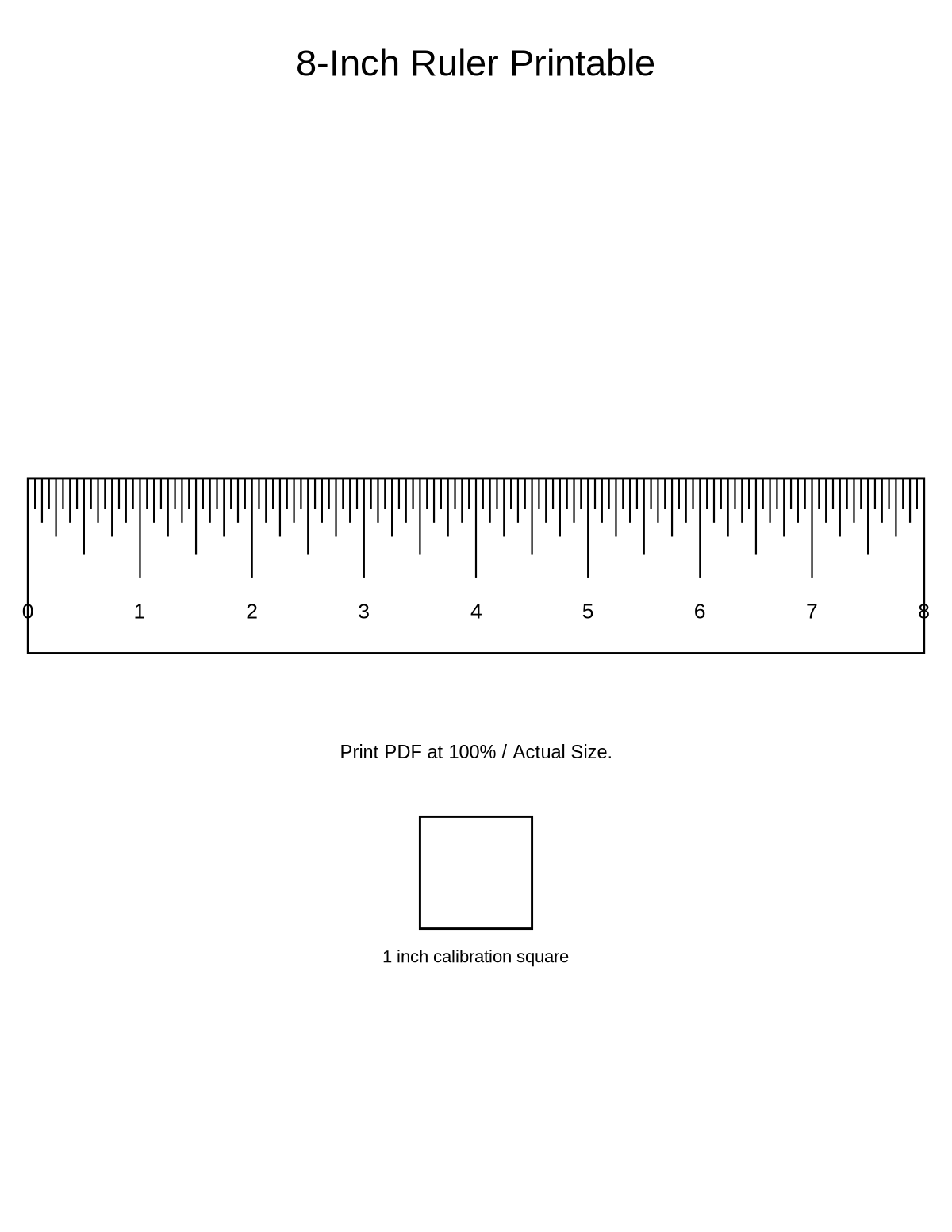 8-Inch Ruler Printable