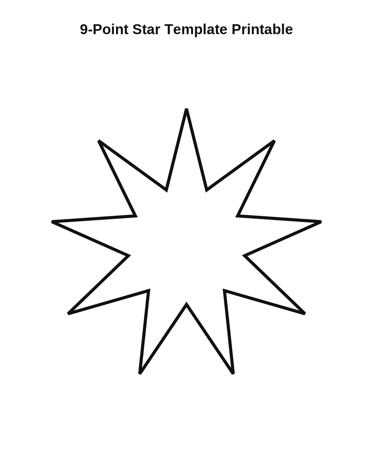 9-Point Star Template Printable