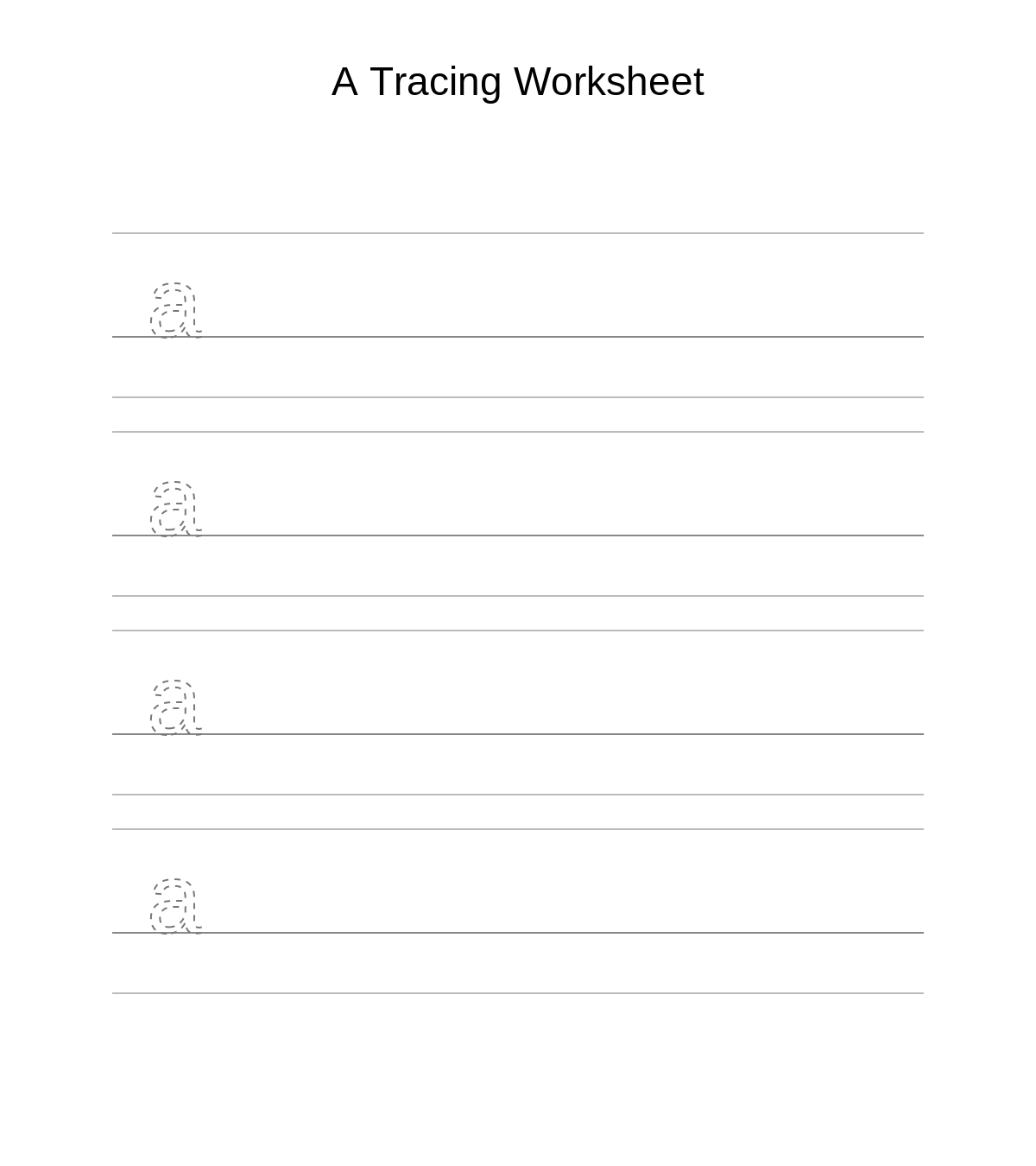 A Tracing Worksheet