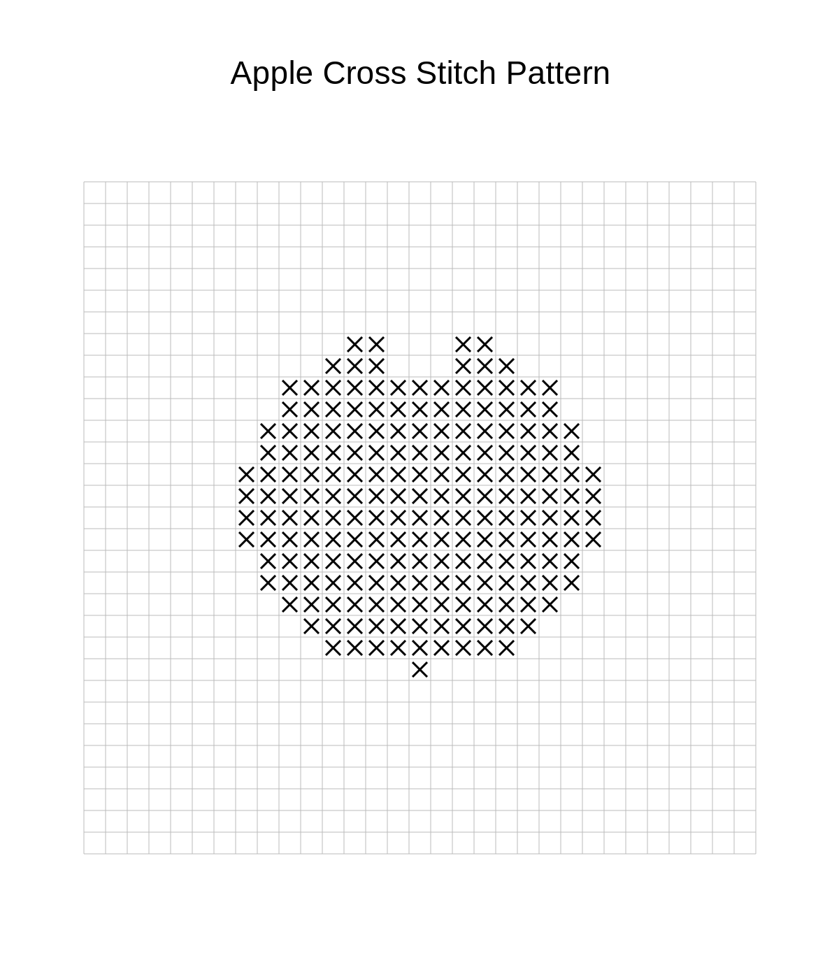 Apple Cross Stitch Pattern