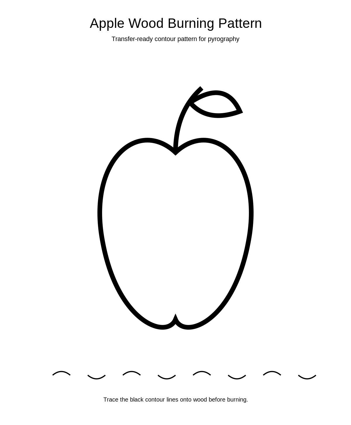 Apple Wood Burning Pattern