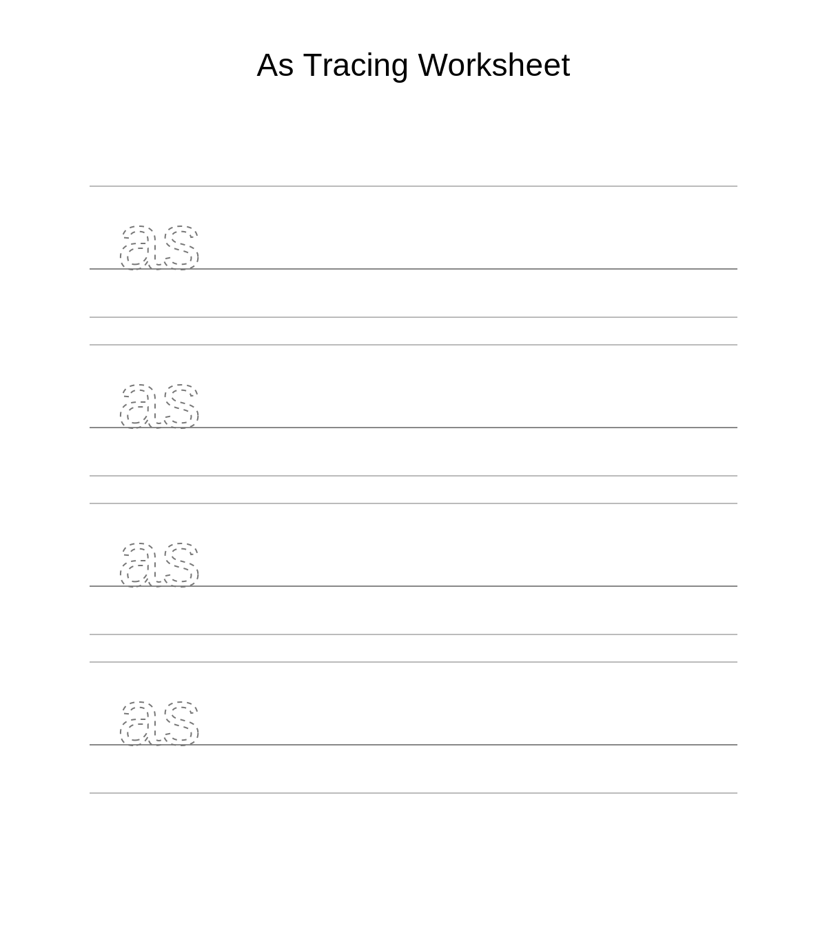 As Tracing Worksheet