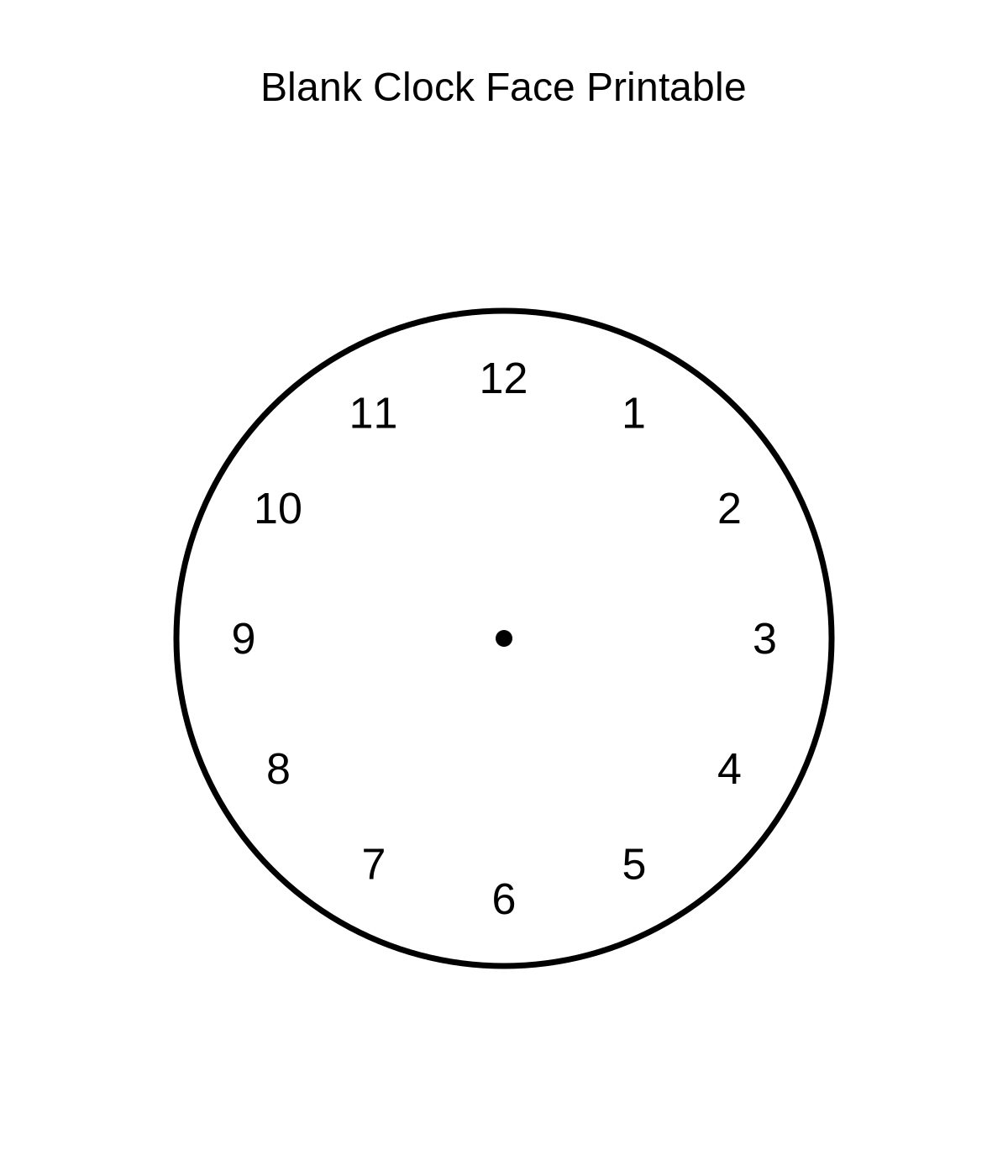 Blank Clock Face Printable