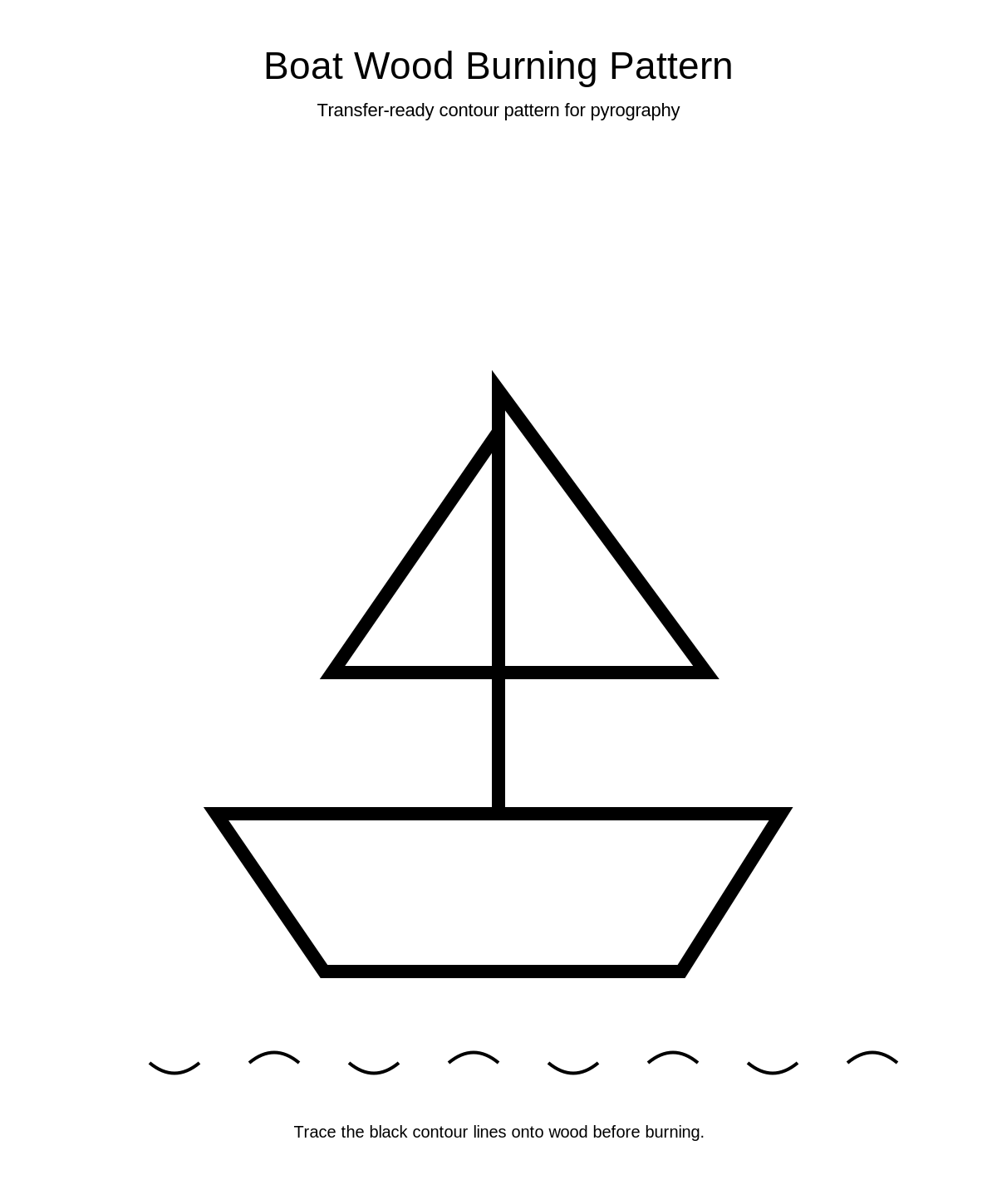 Boat Wood Burning Pattern