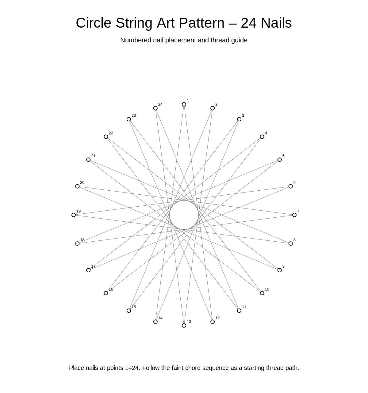 Circle String Art Pattern – 24 Nails