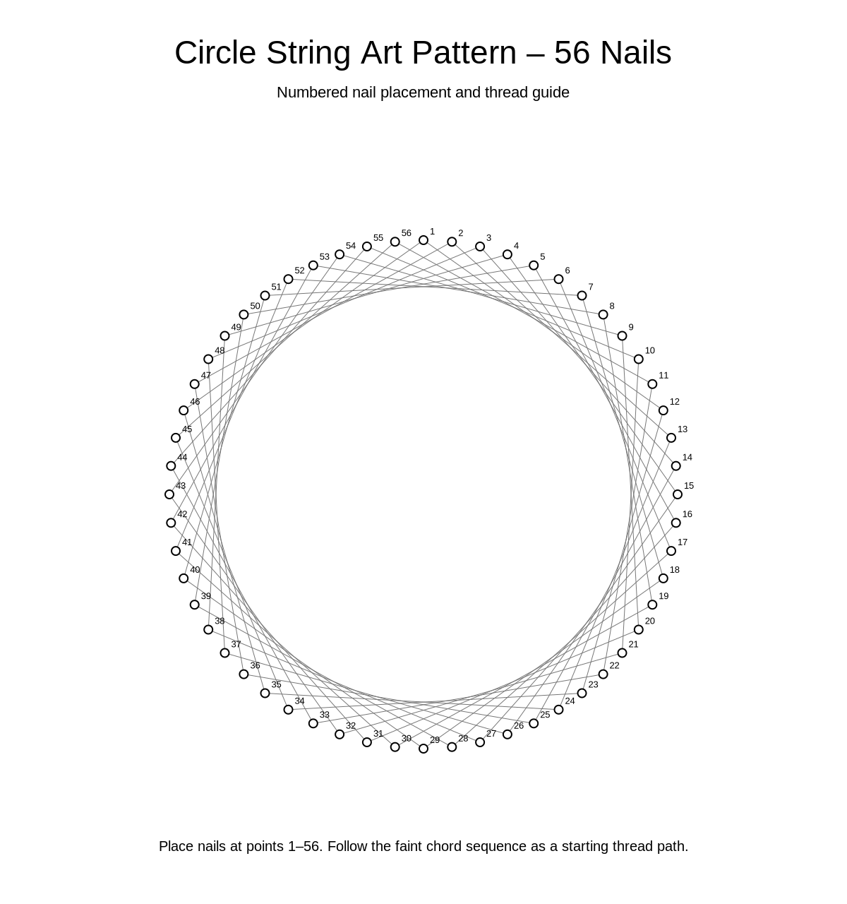 Circle String Art Pattern – 56 Nails