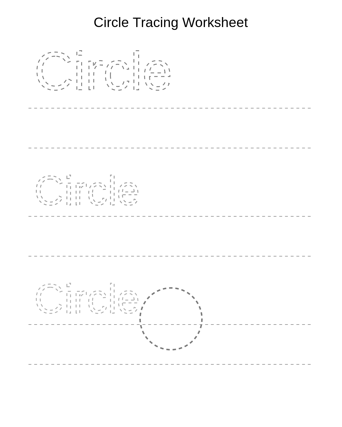 Circle Tracing Worksheet