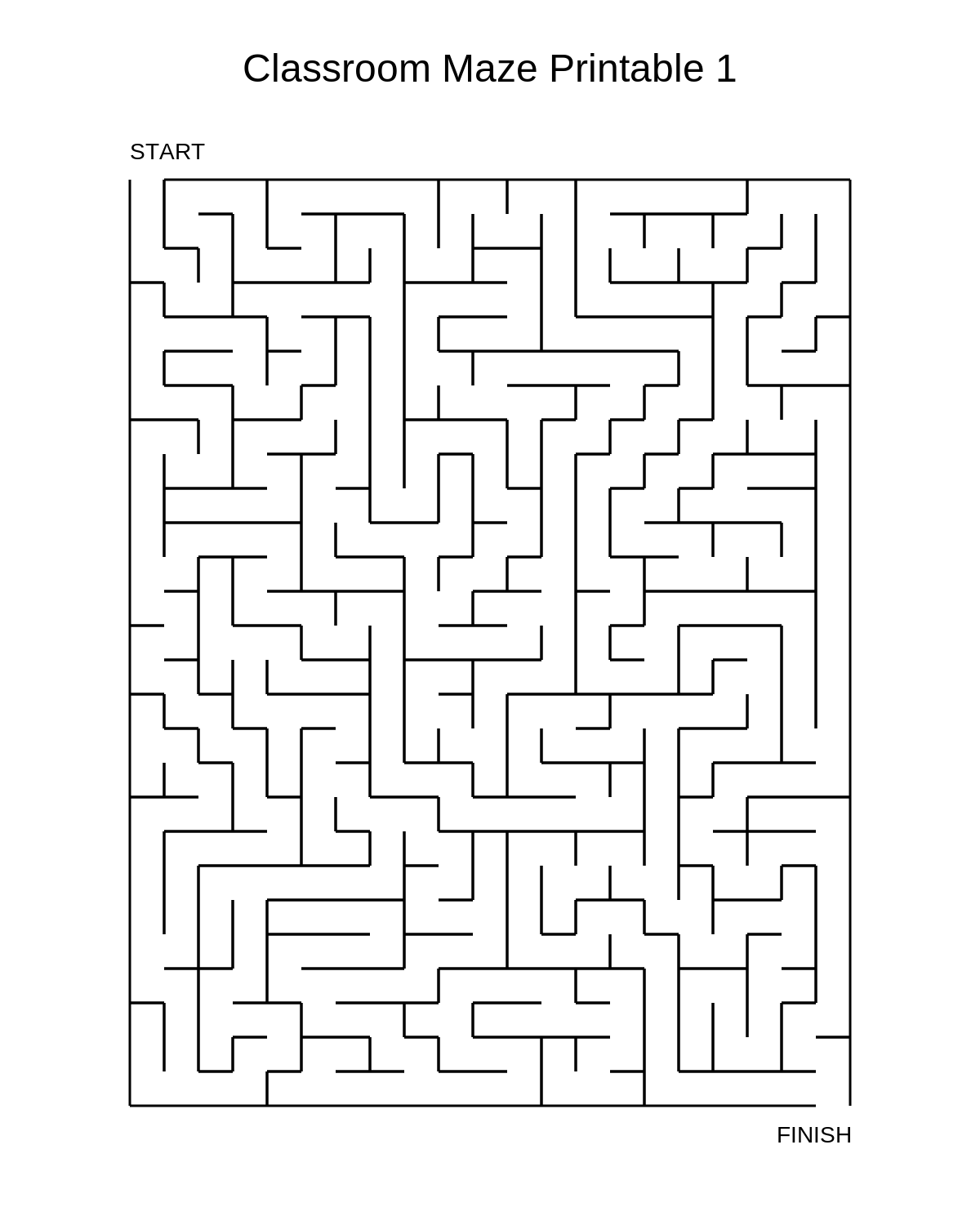 Classroom Maze Printable 1