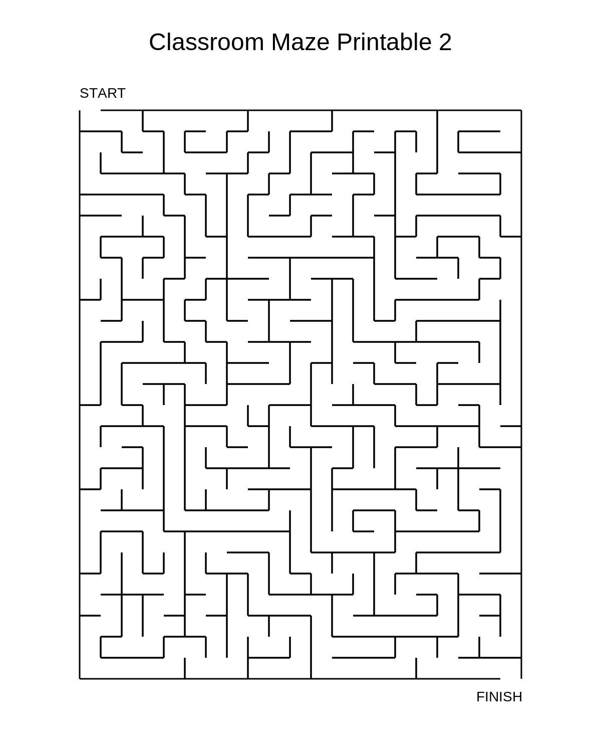 Classroom Maze Printable 2
