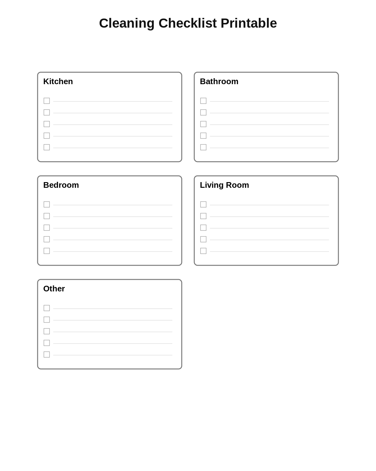 Cleaning Checklist Printable