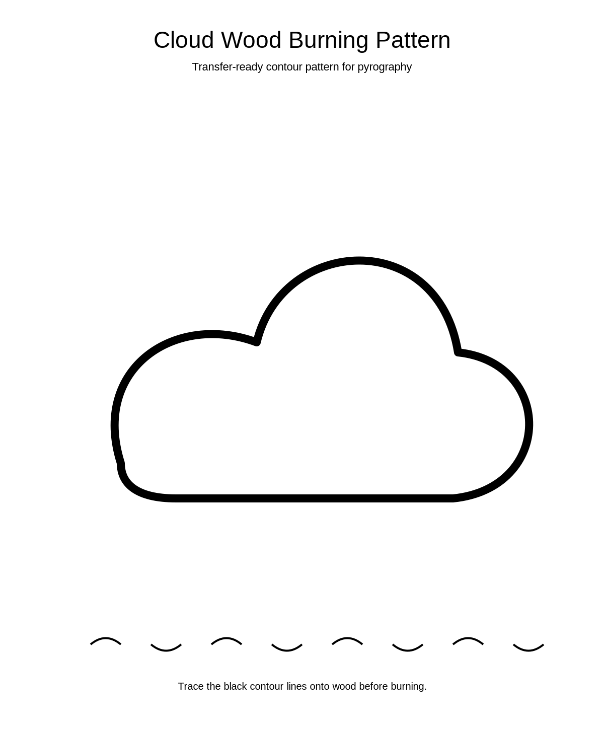 Cloud Wood Burning Pattern