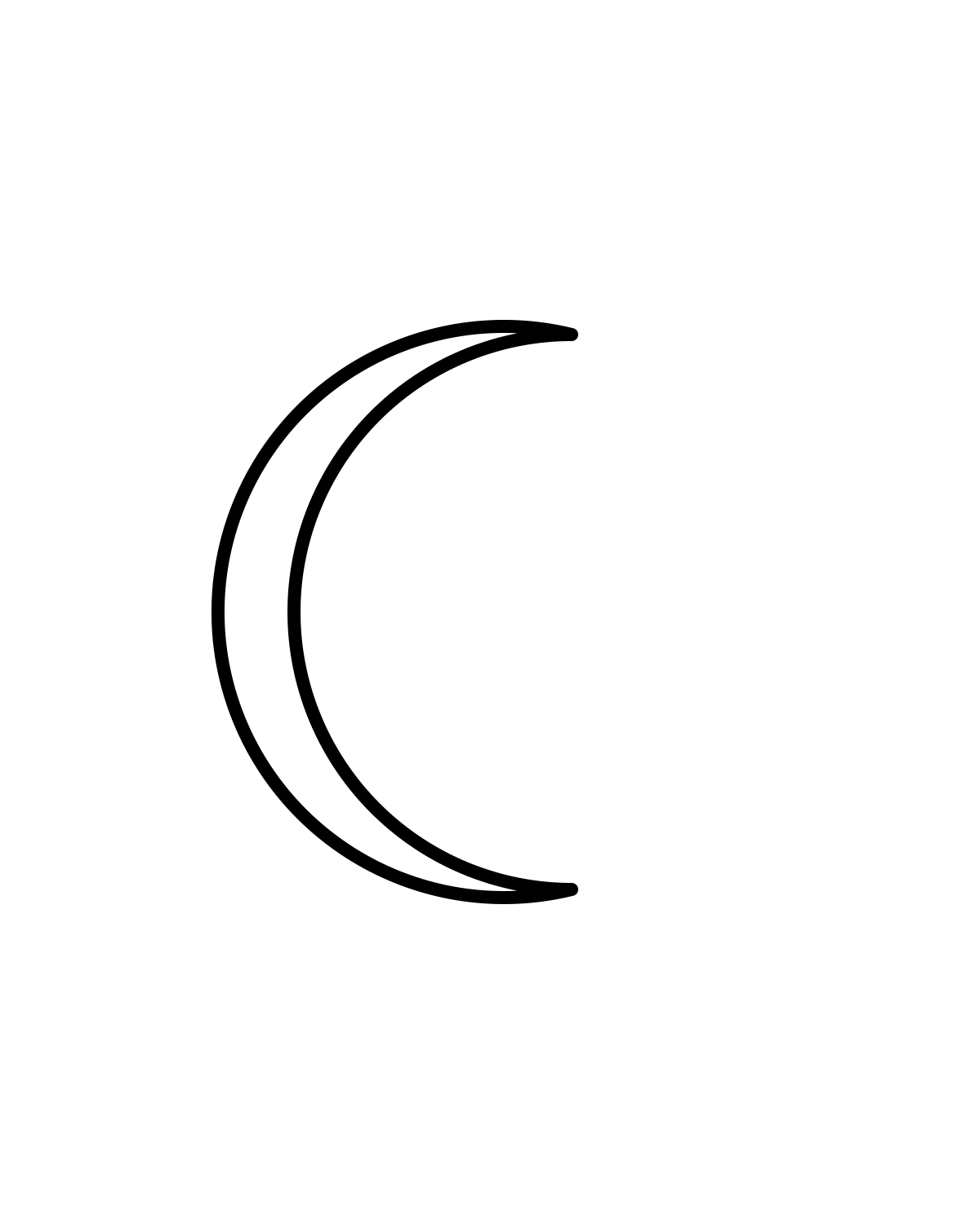 Crescent Outline Printable