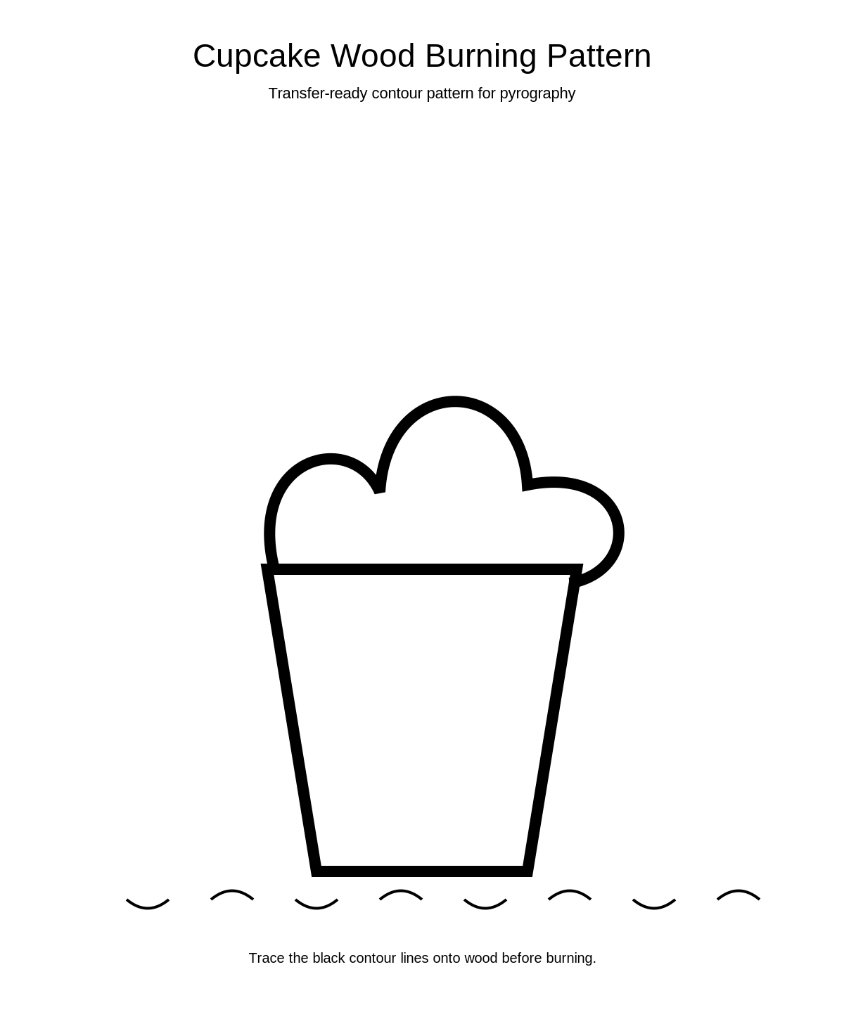 Cupcake Wood Burning Pattern
