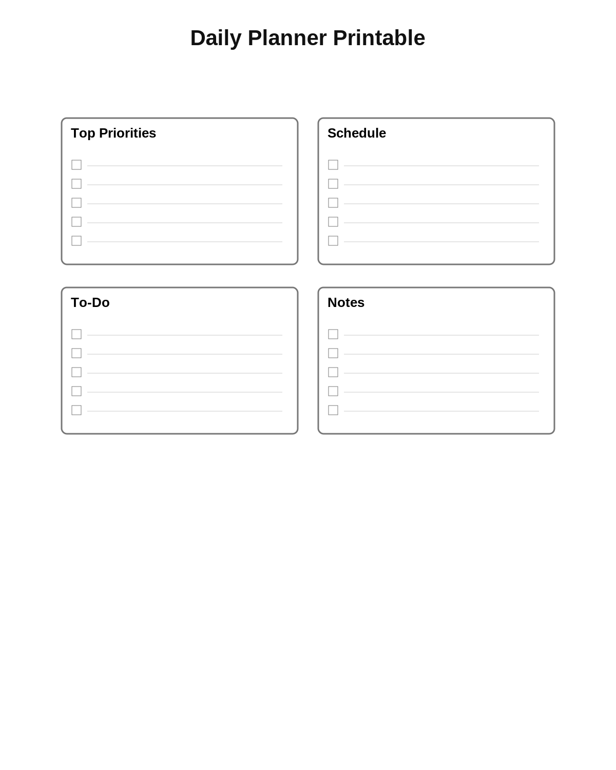 Daily Planner Printable