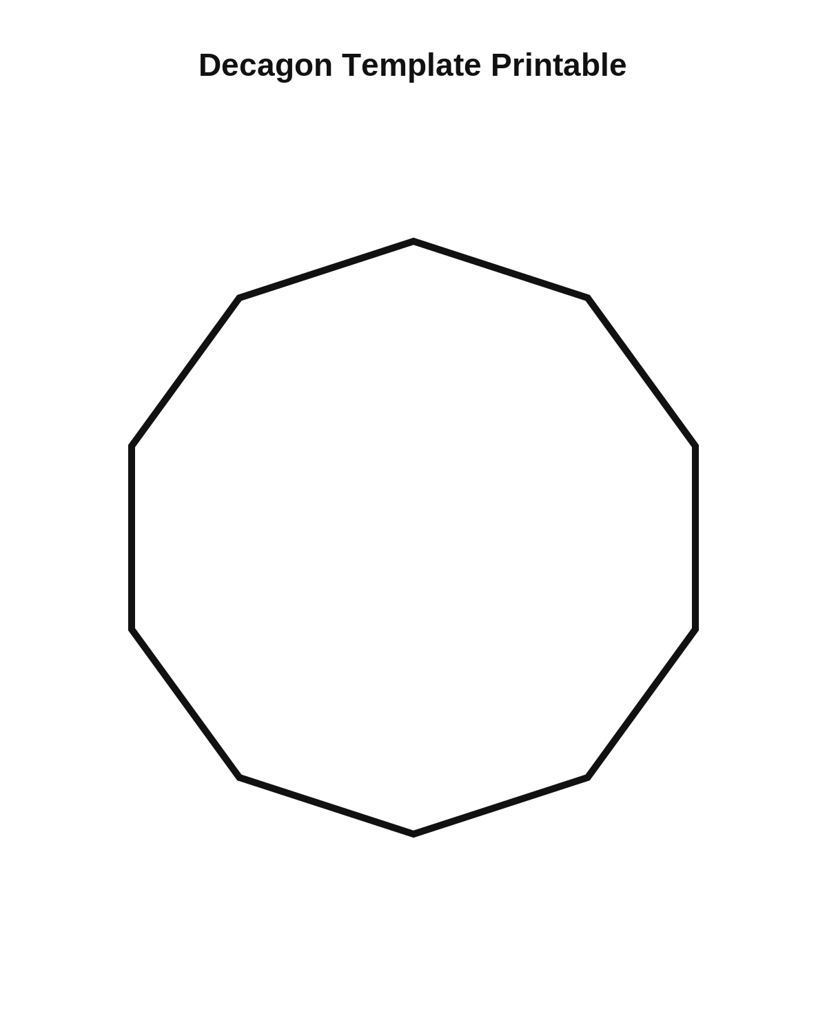 Decagon Template Printable