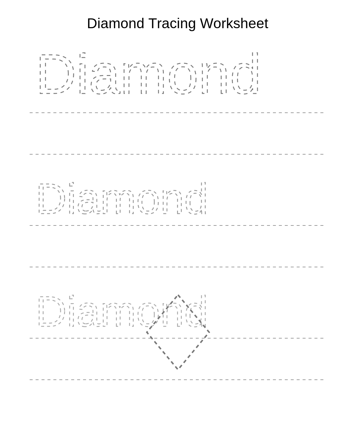 Diamond Tracing Worksheet