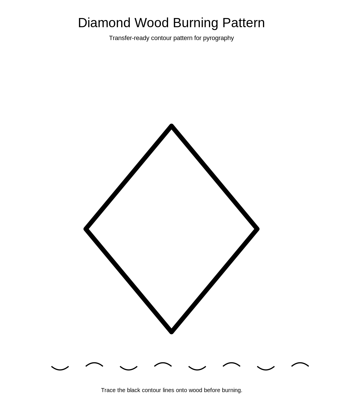 Diamond Wood Burning Pattern