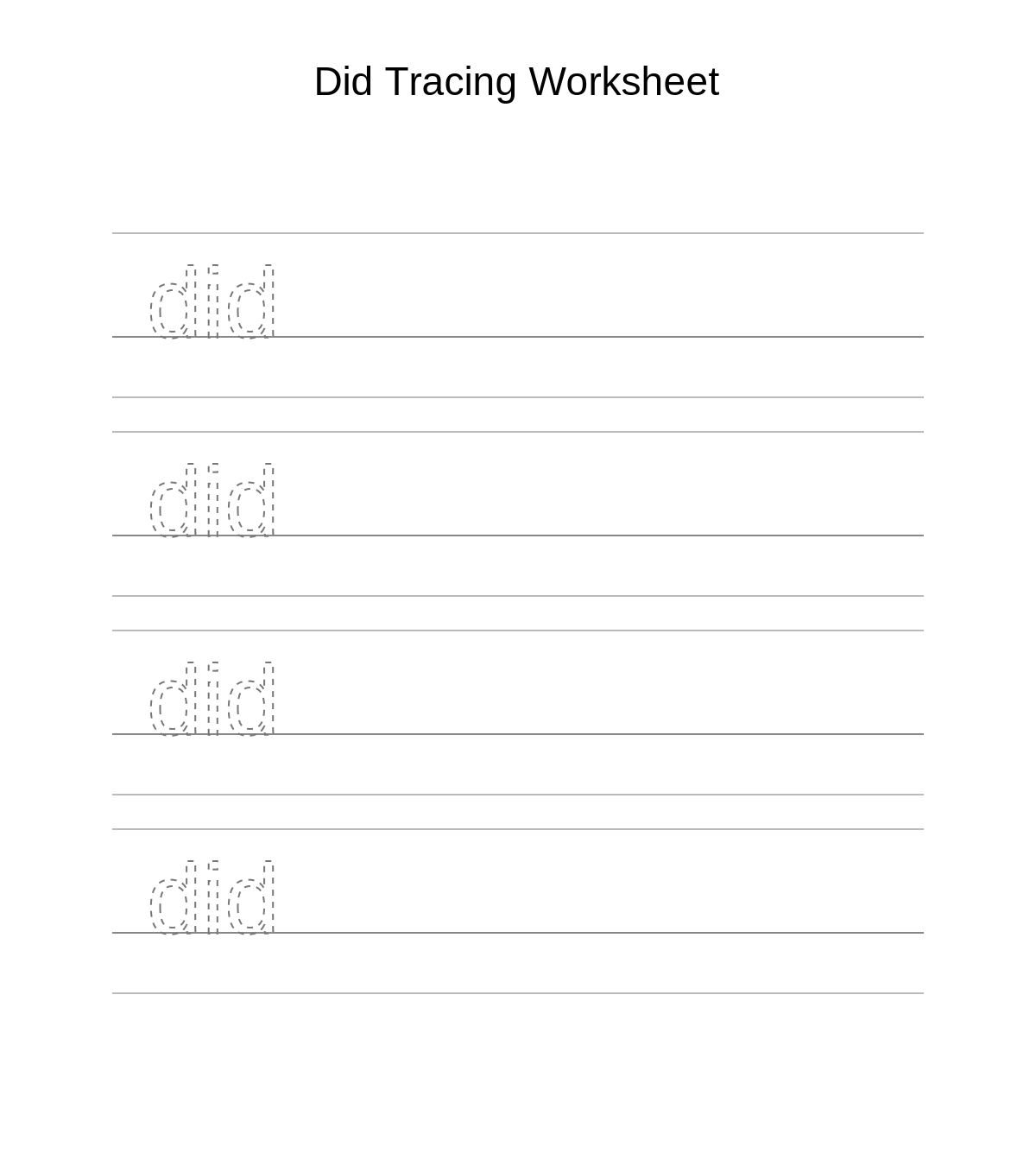 Did Tracing Worksheet