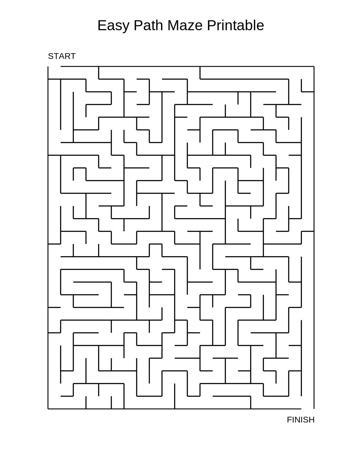Easy Path Maze Printable