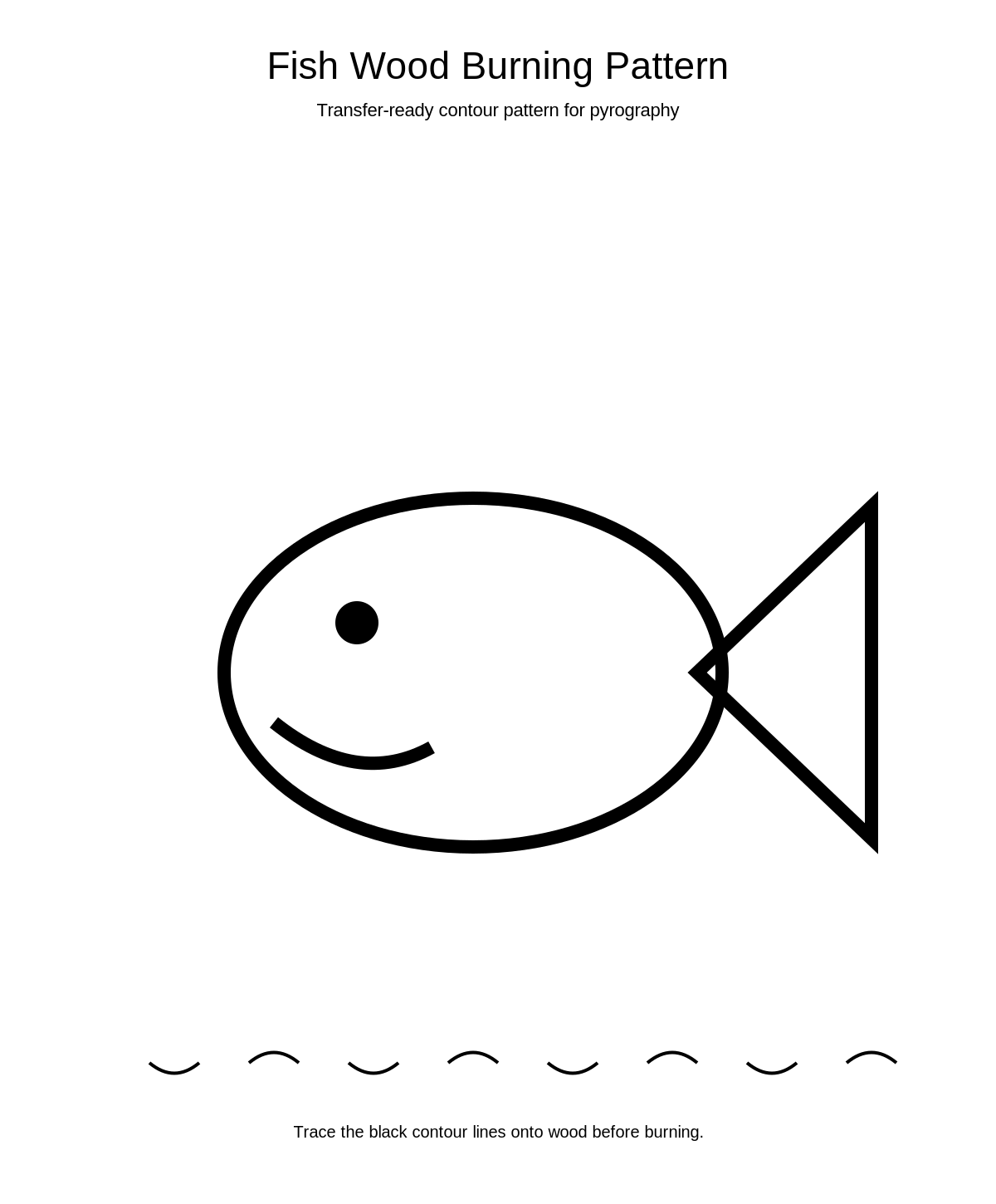 Fish Wood Burning Pattern
