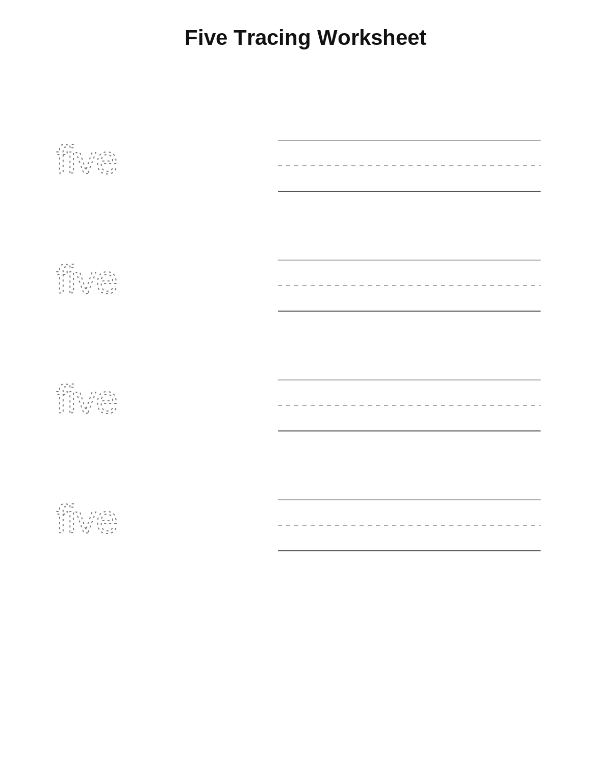 Five Tracing Worksheet