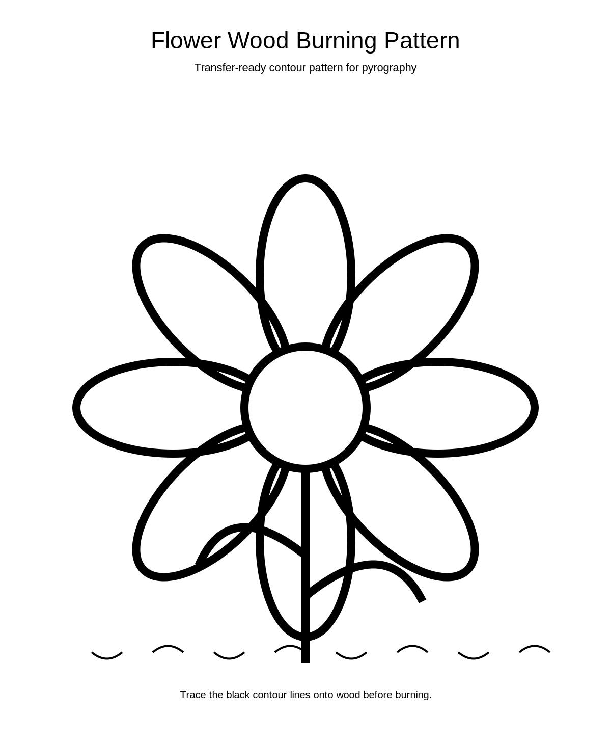 Flower Wood Burning Pattern