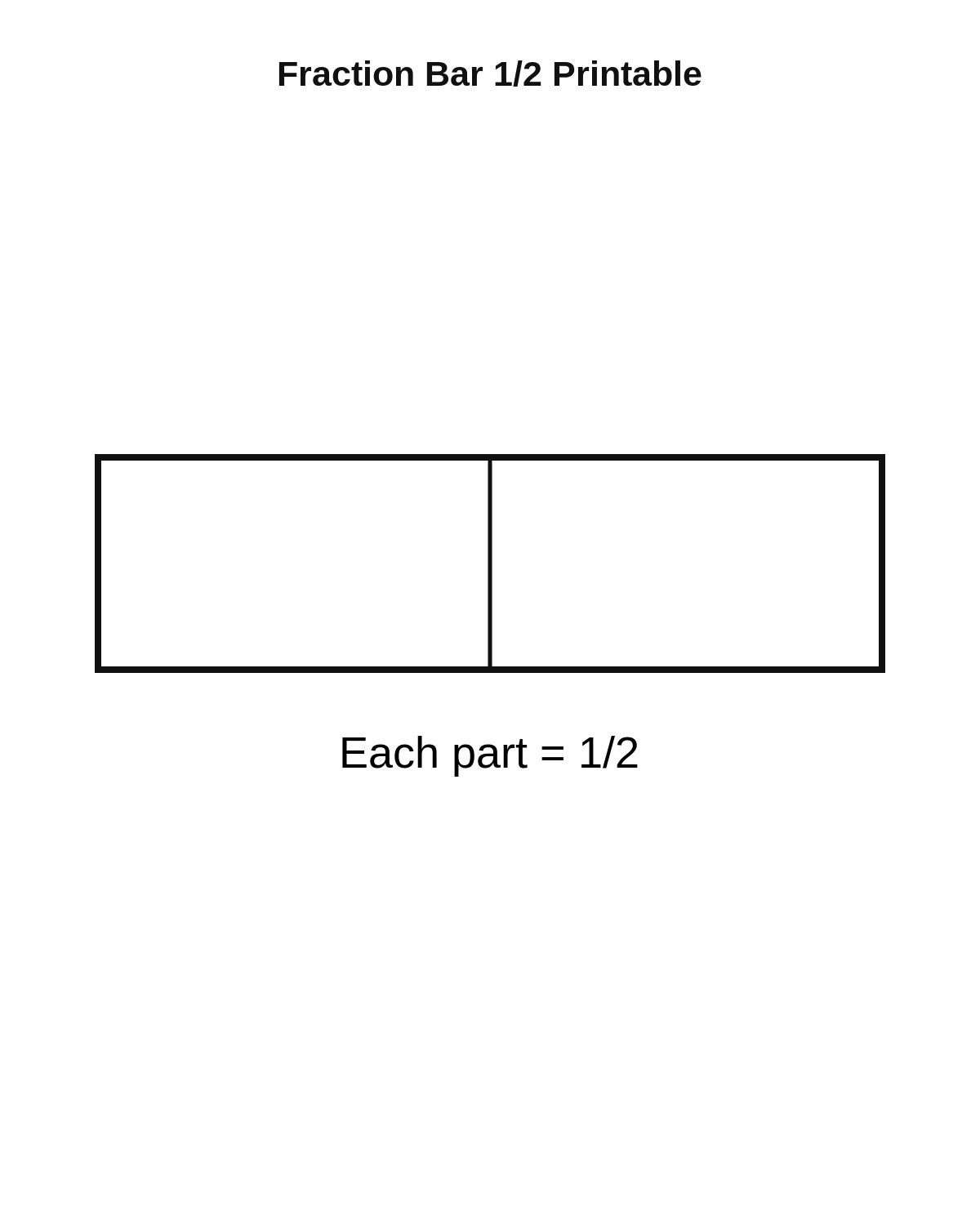 Fraction Bar 1/2 Printable