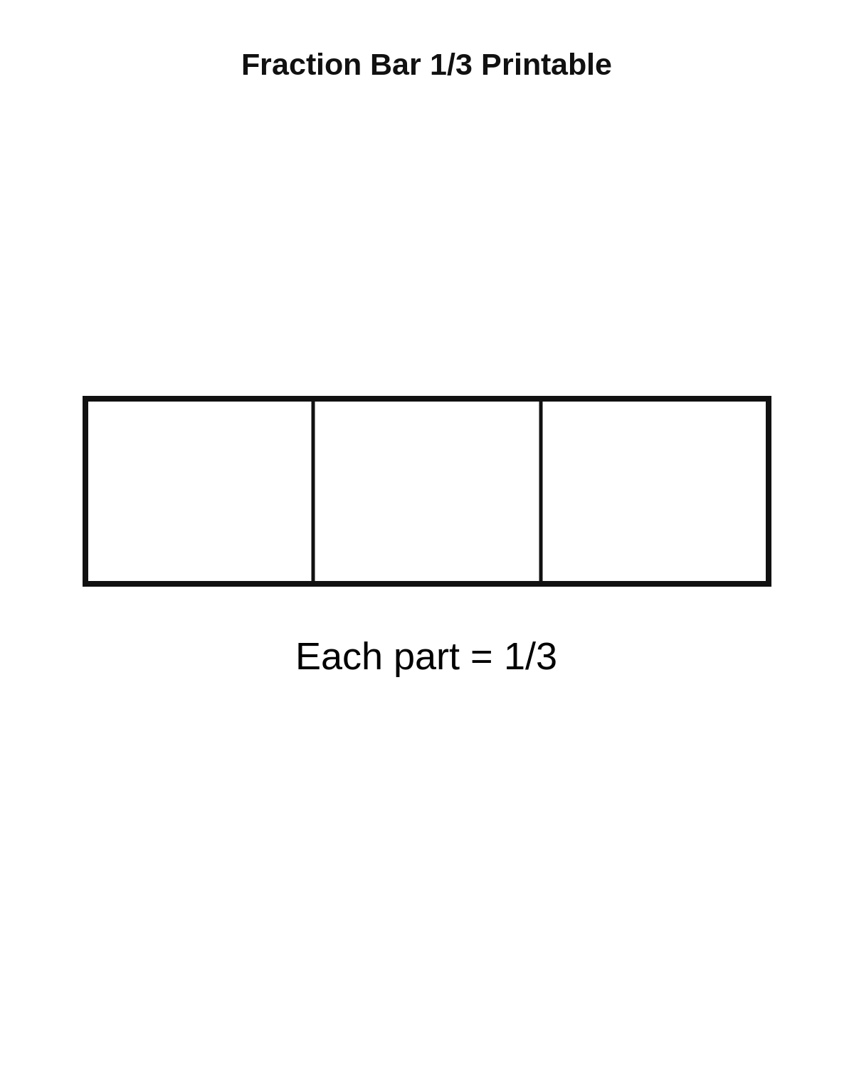 Fraction Bar 1/3 Printable