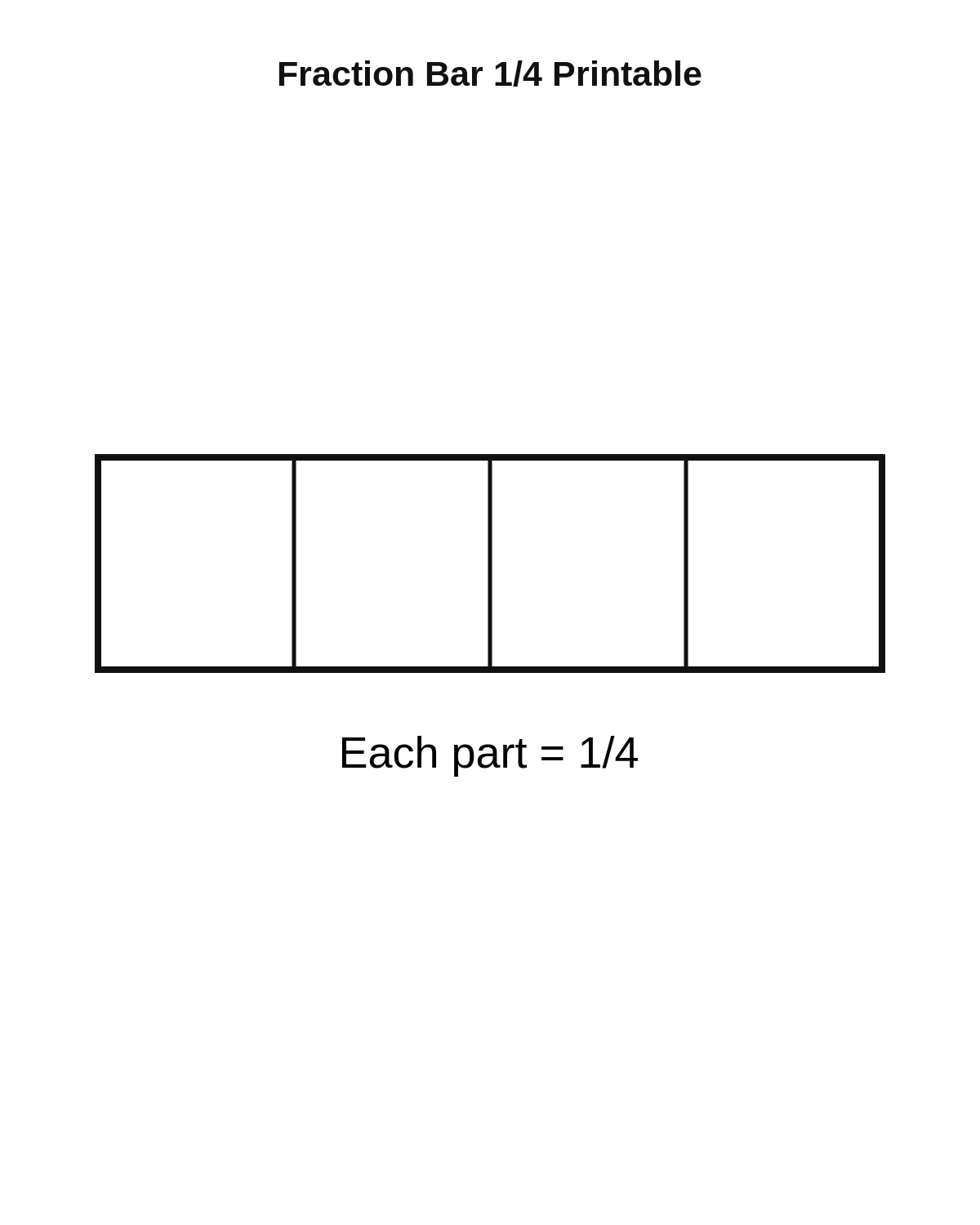 Fraction Bar 1/4 Printable
