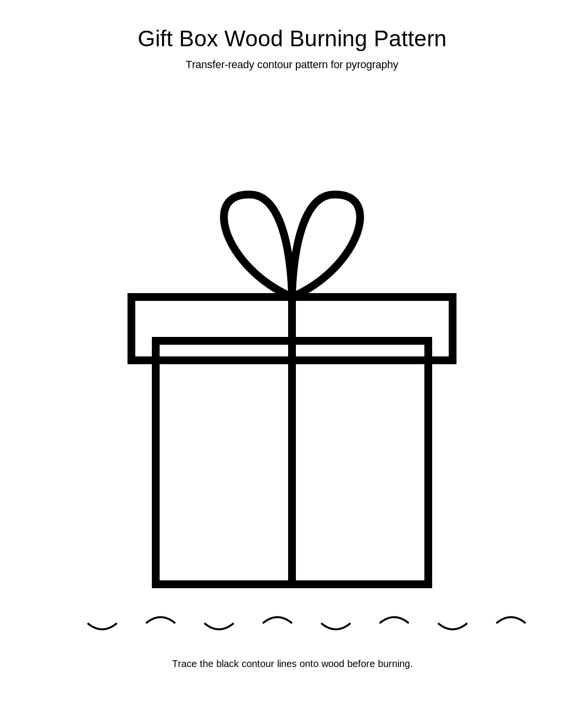 Gift Box Wood Burning Pattern