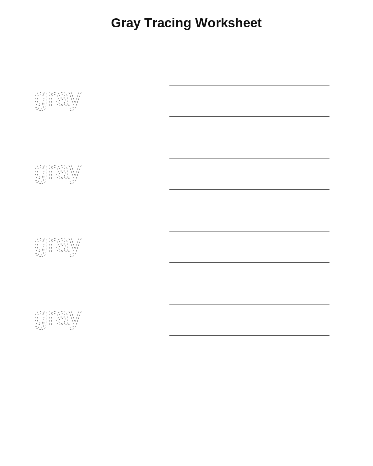 Gray Tracing Worksheet