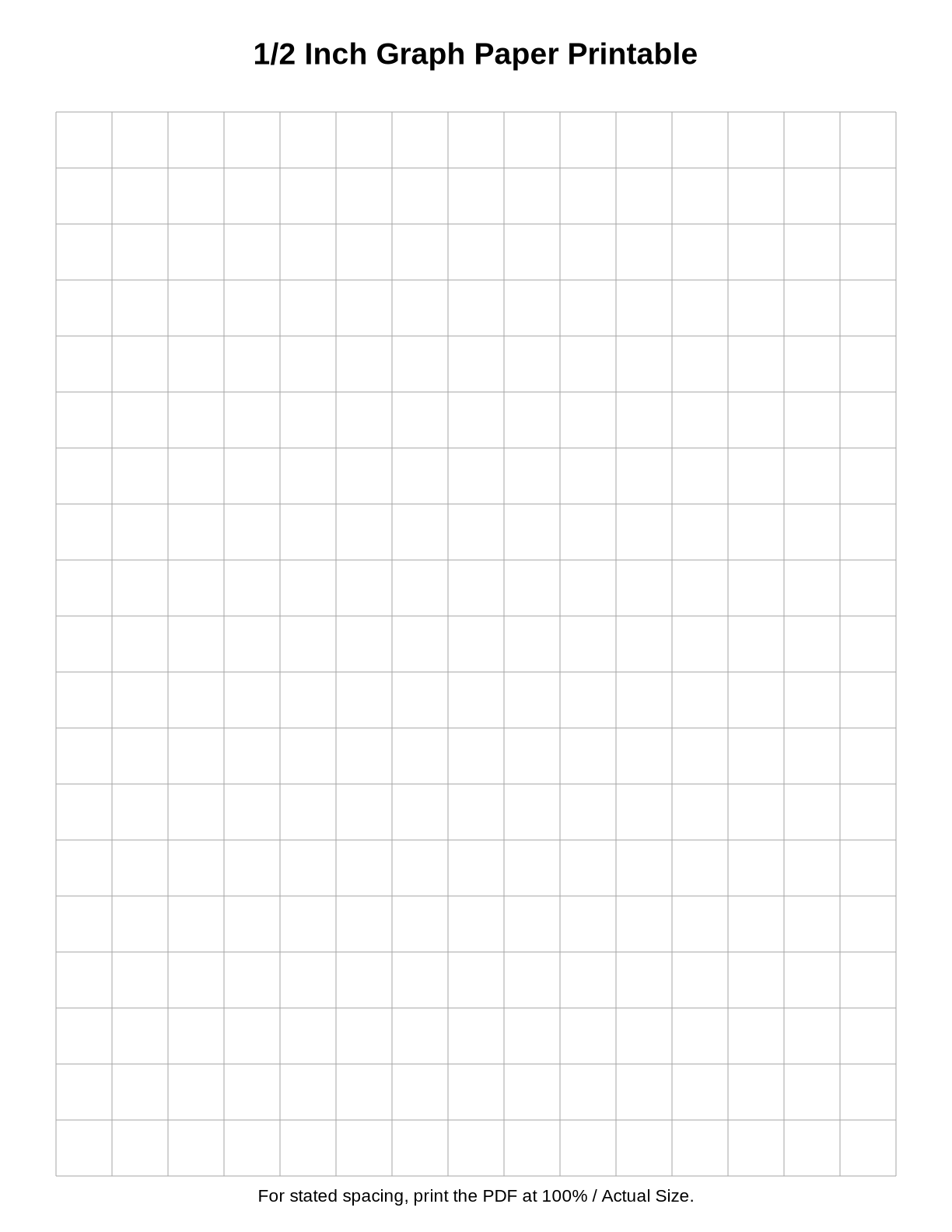 1/2 Inch Graph Paper Printable
