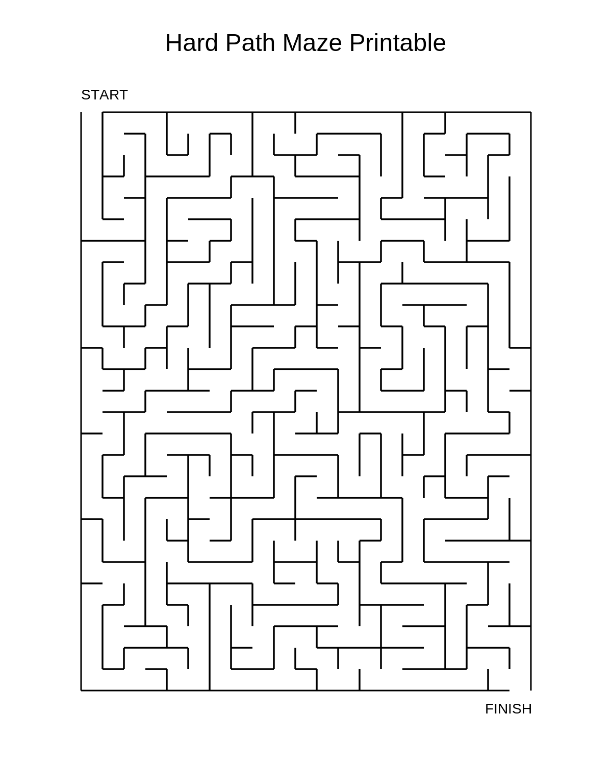 Hard Path Maze Printable