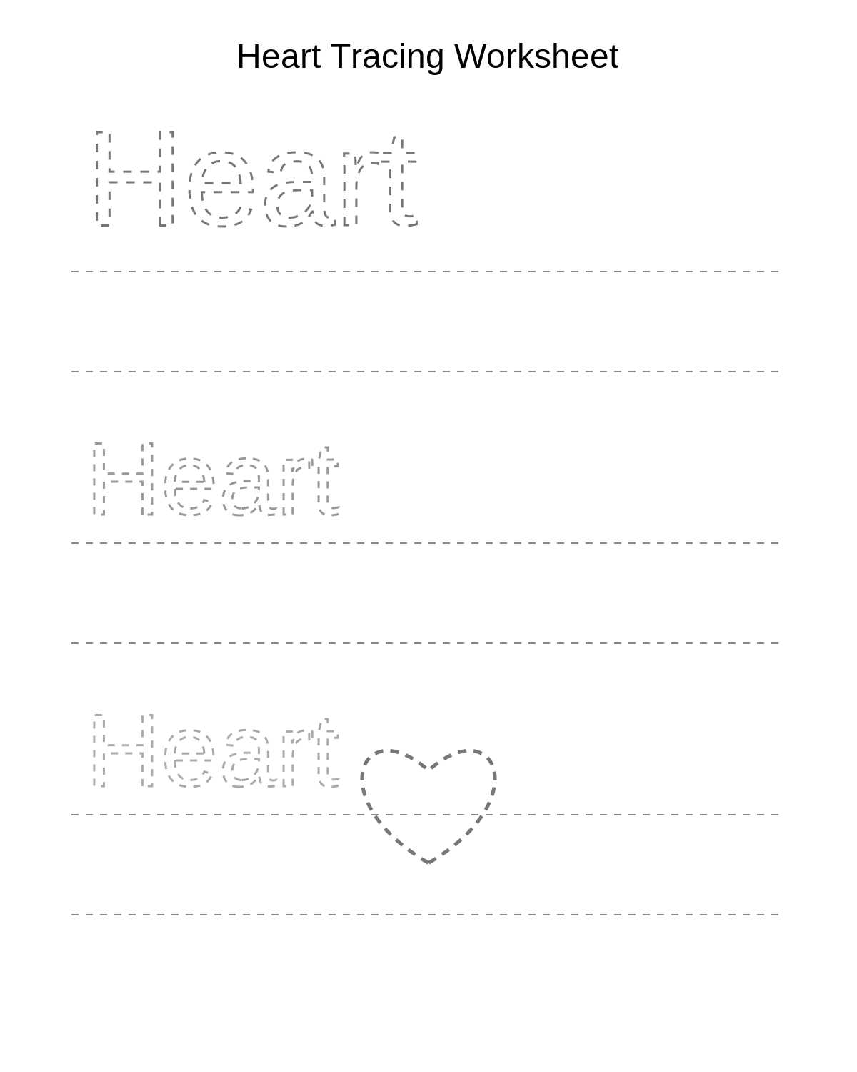 Heart Tracing Worksheet