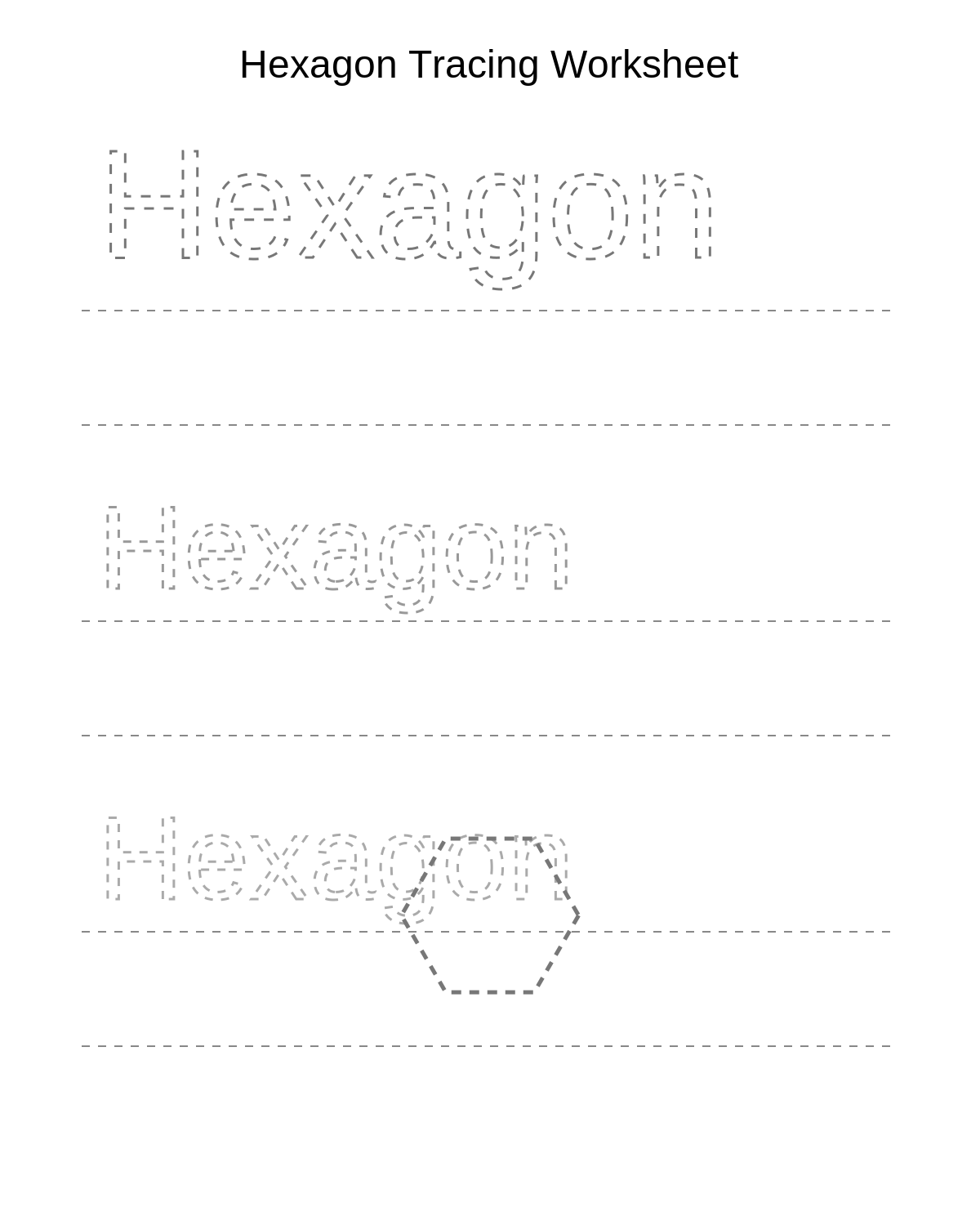 Hexagon Tracing Worksheet