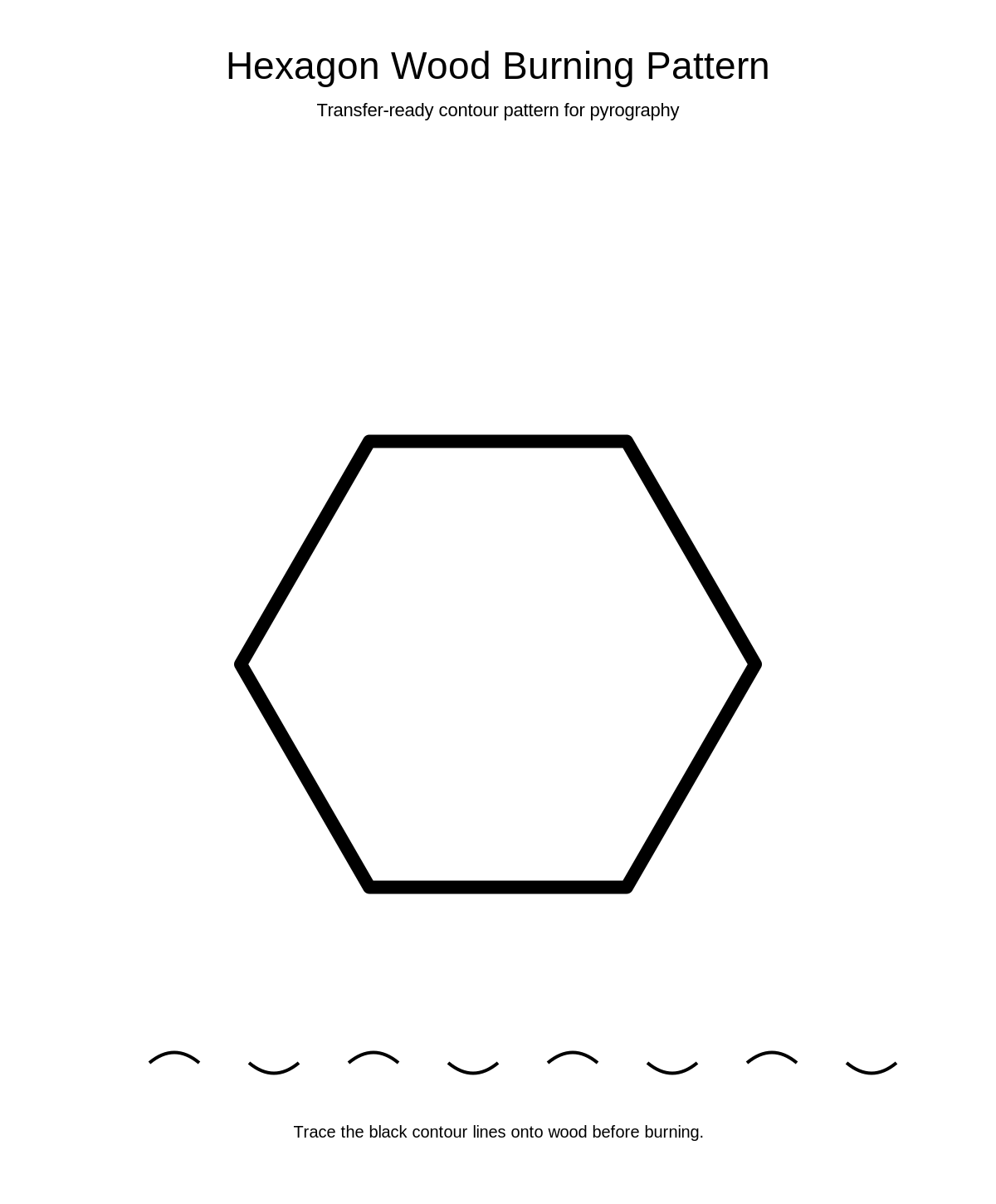 Hexagon Wood Burning Pattern