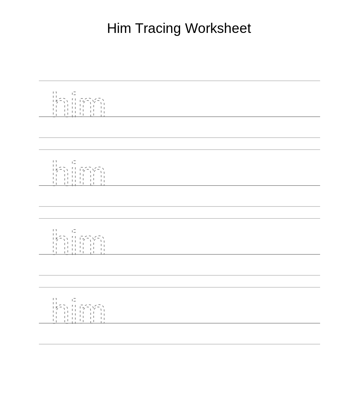 Him Tracing Worksheet